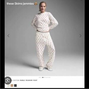 SKIMS PJ set marble mushrooms print